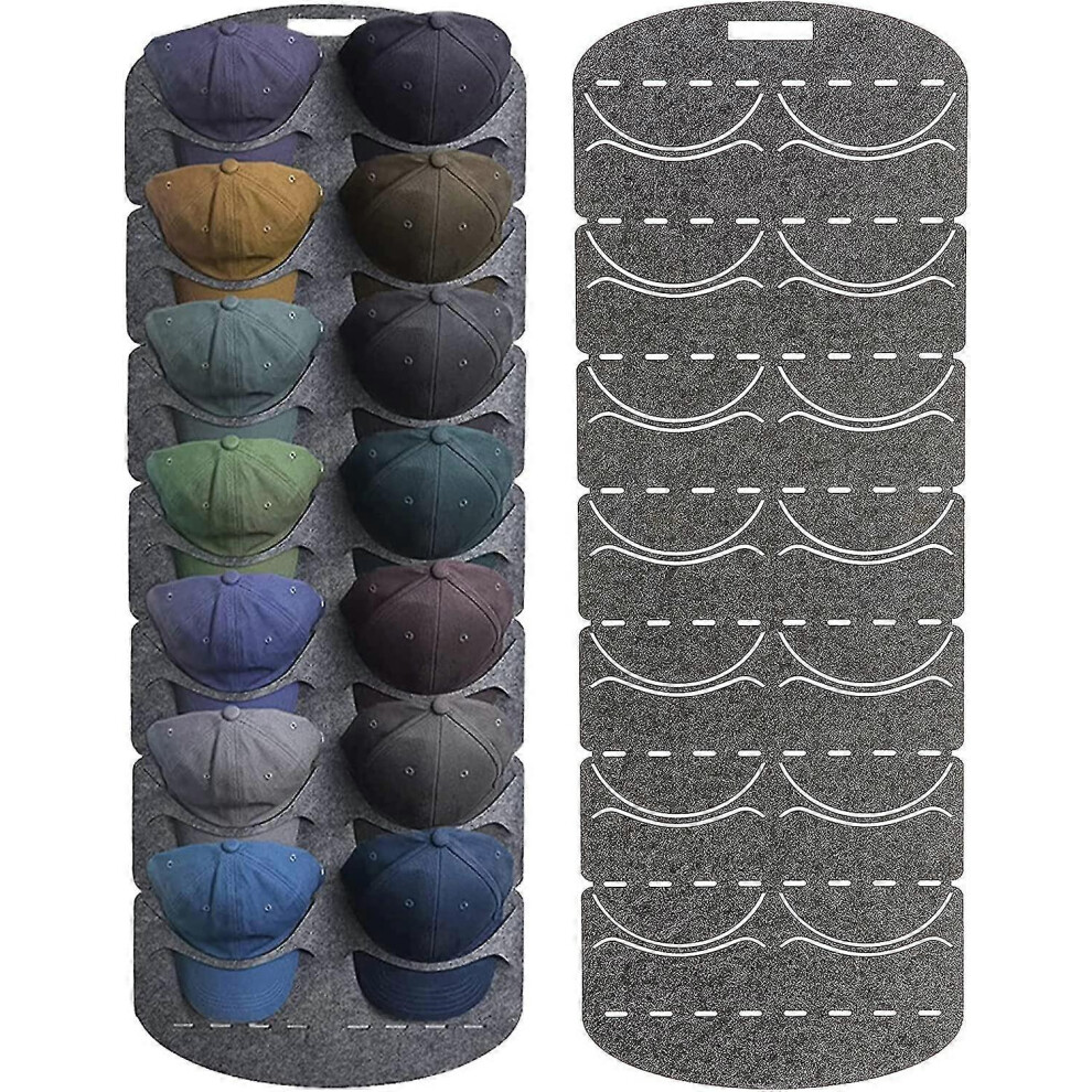 Hat Rack for Baseball Caps Hanging Hat Rack Over The Door Baseball Hat Organizer for Closet Wall 14 Pockets