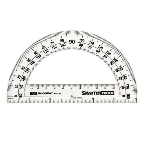 EAI Education 6"" ShatterProof Protractor: Transparant - Set van 10