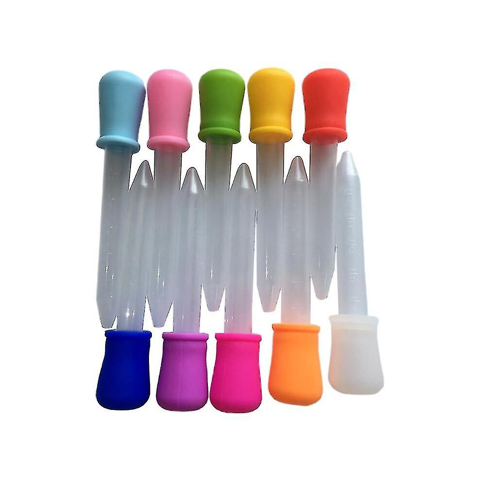 10 Pcs 5ml Plastic Squeeze Transfer Pipettes Dropper for Silicone Mold Diy Craftcolor Random