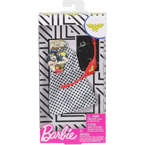 Barbie Ρούχα Barbie: Στολή Wonder Woman, Πολυέλαιος Φόρεμα, Τσάντα και Βραχιόλι, Δώρο για 3-8 Ετών 1