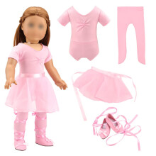 Barwa 18 tommer dukke t?j ballet ballerina outfits dance kjole custume kompatibel med 18 tommer dukker - 4 stk leotard med tutu nederdel og balle