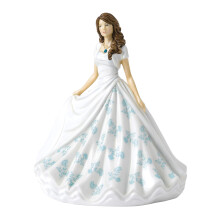 Royal Doulton Birthstone Petites Dezembro Turqueise HN 5908 Feliz 7 """" Blue