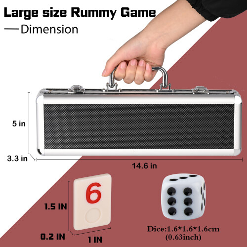 Doublefan Rummy 106 Πινακίδες Μεγάλο Rummy με 4 Στερεές Ράφια & Οδηγίες 1