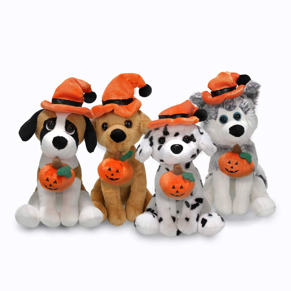 Plushland Halloween Pawpals 8 Cali Puppy Dog Pluszowa Wypchana Zabawka W Zestawie Z Kapeluszem I Halloween Jack O Lantern - Dynia Dla Dzieci Na Te Wa-image