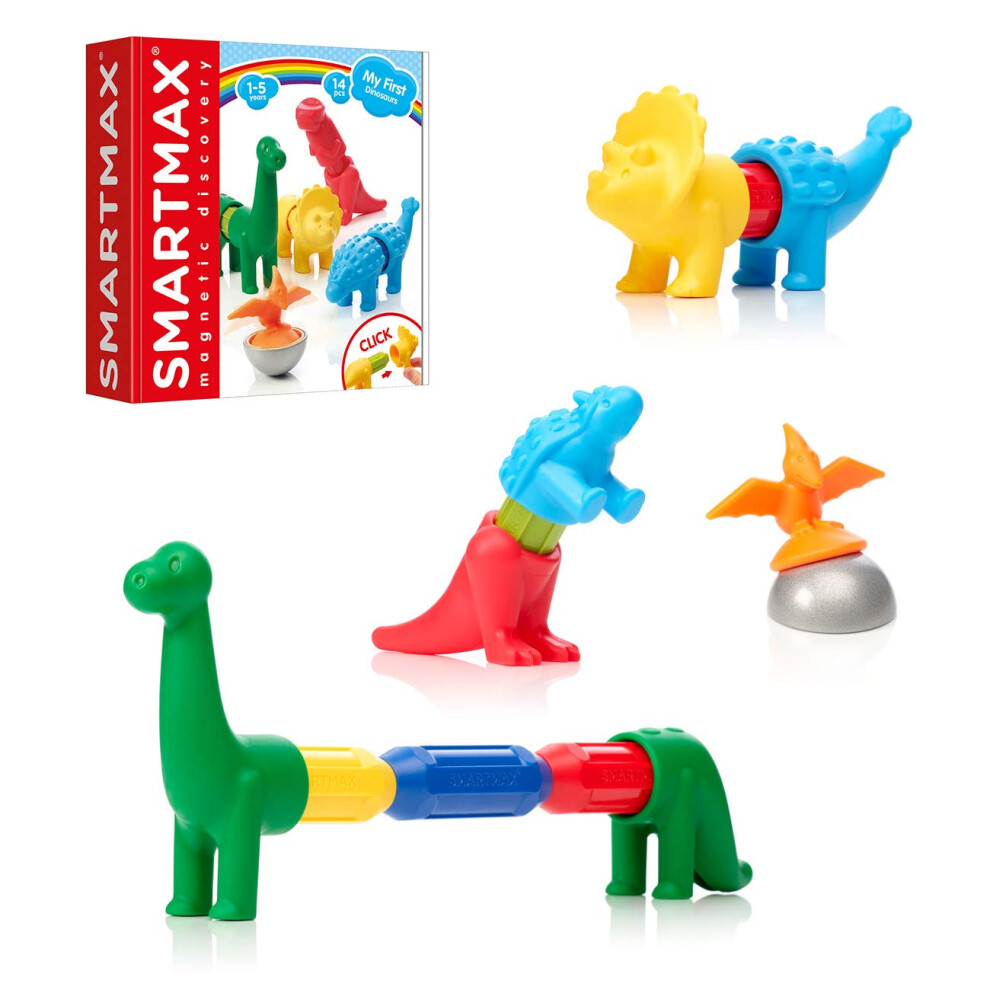 Smartmax My First Dinosaurs Stem Magnetic Discovery Building Set Con Animali Morbidi Per Et 1-5