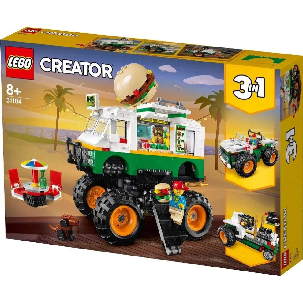 Lego Creator 3In1 Monster Burger Truck 31104 Building Kit Cool Builda