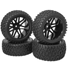 VGOOHOBBY 12 mm hex hjulf?lge Mesh Form Rummi D?k med svamp 88mm/3,46 """" Udskiftning til 1/10 RC Off-road Car Truck Monster Black