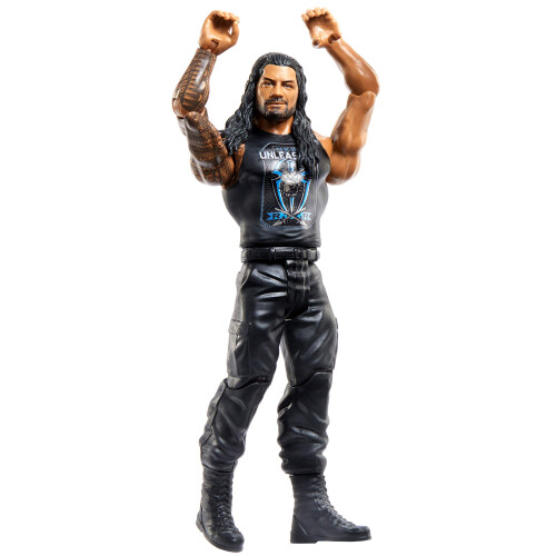 WWE Figura de ao WWE Mattel Roman Reigns Basic Series # 108 em escala de 6 polegadas com articulao e anel de engrenagem 1