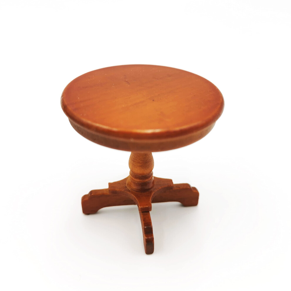 Sxfse Puppenhaus-Dekorationszubeh?R, 1:12 Puppenhausm?Bel, Miniatur-Beistelltisch Aus Holz, Rund, F?R Kinder, Rollenspiel-Spielzeug-image