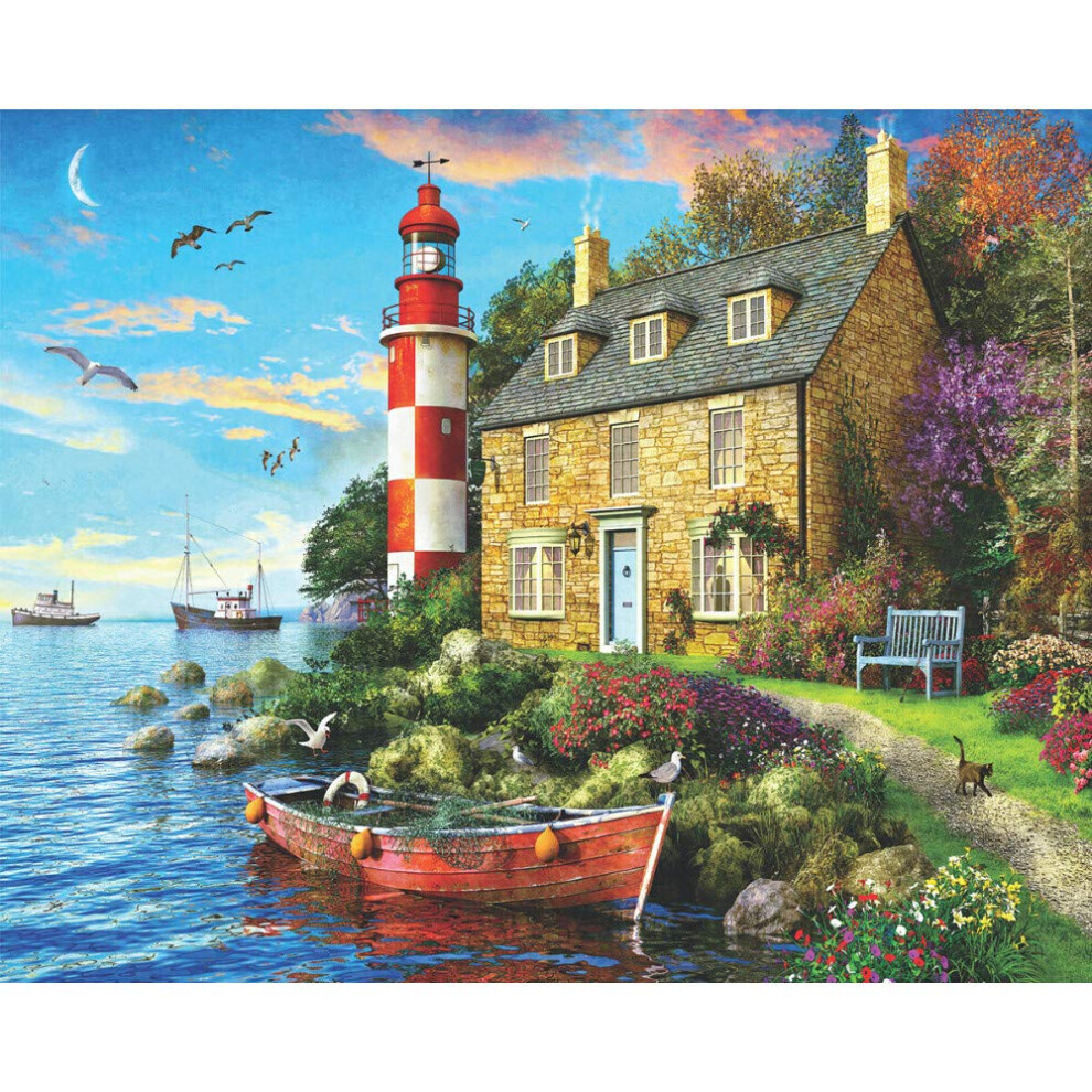 Photos - Jigsaw Puzzle / Mosaic Springbok 's 1000 Piece Jigsaw Puzzle The Cottage Lighthouse - Made in USA 33-10916
