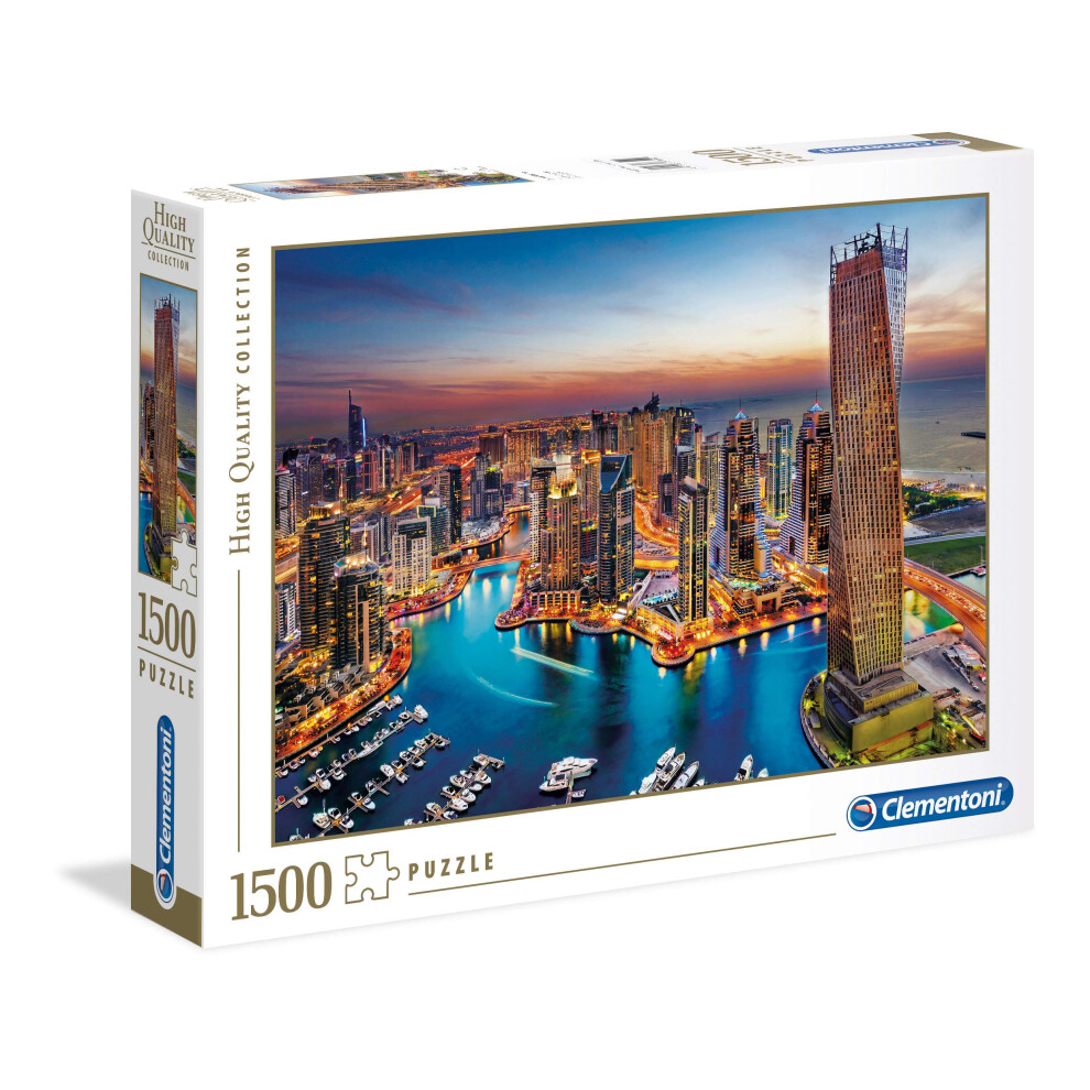 New Clementoni - Collection Puzzle - Dubai Marina - 1500 Pieces - Made In Italy - Jigsaw Puzzles For Adult 31814