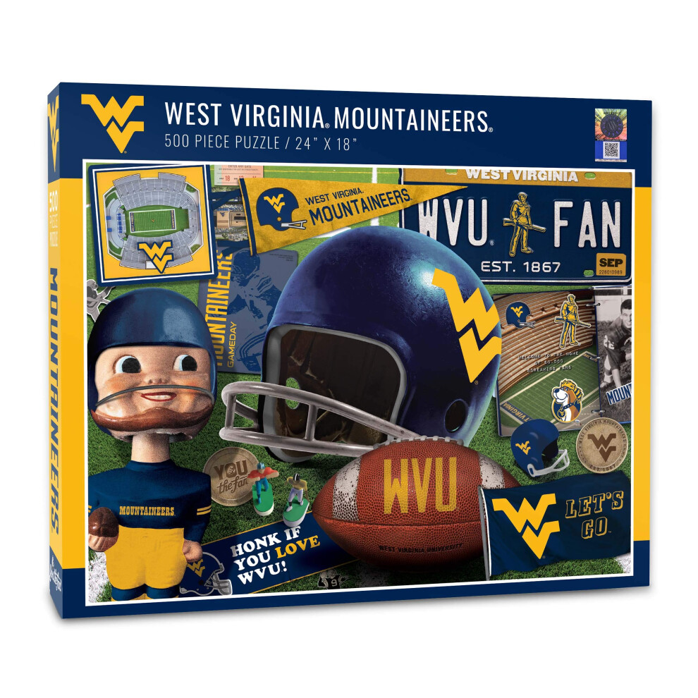 Photos - Jigsaw Puzzle / Mosaic YouTheFan NCAA W Virginia Mountaineers Retro Series Puzzle 500 Piece 950370