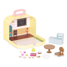 Lil Woodzeez - Playset Shop Playset - Toy de viagem - S   o de viagem Compact - M   veis e acess   rios para bonecos inclu   dos - Finque