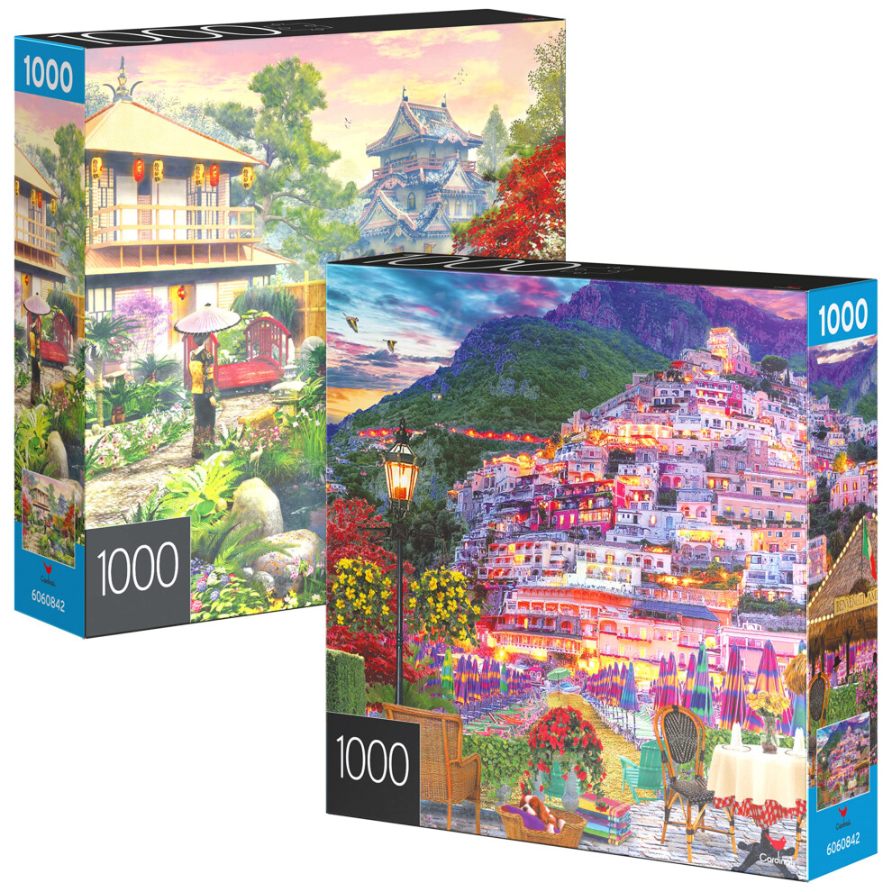 2-Balen 1000Dlnch Skldacek Amalfi Coast & Japan Garden | Puzzle Pro Dospel A Deti Od 8 Let Exkluzivne Pro Amazon-image