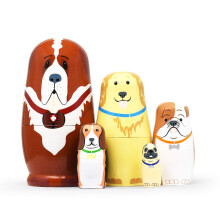 Grpskcos fszkelo babk orosz matryoshka babk fallat medve aranyos karcsonyi jtkok kzzel ksztett ajndkok 5 gyereknek (07 kutya)