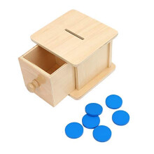 Adena Montessori sp?dbarn sm?b?rn m?ntboks montessori leget?j til 6-12 m?neder babyer 1 ?r 2 ?r gammel (typisk m?ntkasse)
