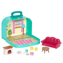Lil Woodzeez - Playset da sala de estar - Toy de viagem - mala de viagem compacta - M  veis e acess  rios de boneca inclu  dos - Finque