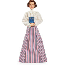 Poupée Barbie Inspiring Women Helen Keller (30 cm) portant un chemisier et une jupe avec un support de poupée et un certificat d'authenticité, ca