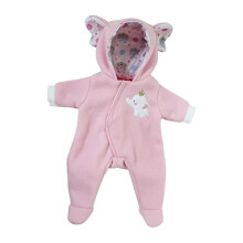 JC Toys | Boutique Berenguer | Roupa de boneca de beb    | Onesie com capuz com tema de elefante rosa | Idades de 2+ | Se encaixa em bonecas 14 """"-