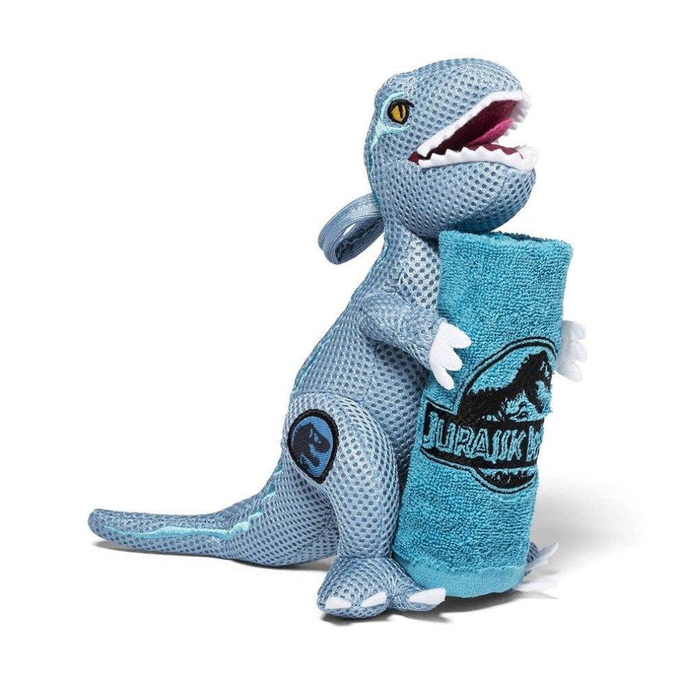 Jurassic World Dinosaur Plush Mesh Hugger E Washcloth 2 Pezzi Bath Buddy Set Nuovo