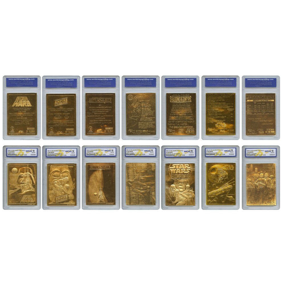 1996 Original Echte 23 Kt Goldkarten - Graded Gem-Mint 10 - Set Von 7 Y-image