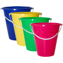 Holady 9 tommer store sandstrandspande spande Sand Bucket Water Bucket til Beach Fun Suger Party Accessory (4 Pack)