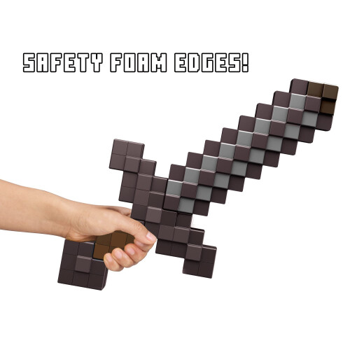 Mattel Minecraft Leksaker, Deluxe Netherite Svärd, Barnstorlek Rollspelsaccessoar 2