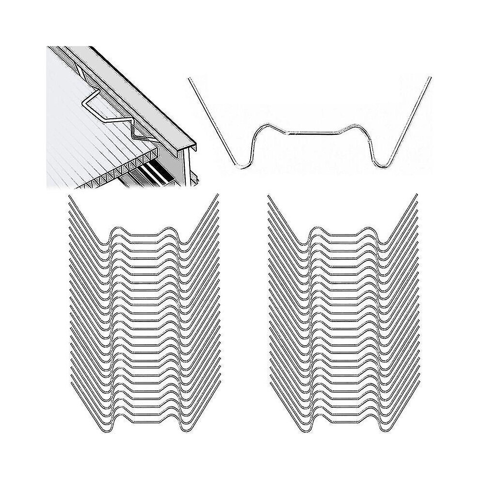 125 Pcs de pinces en acier inoxydable pour serre et jardin, pinces pour verre et fixation
