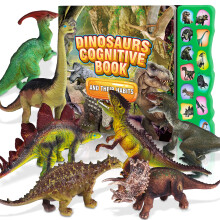 Dinosaur hracky Zvukov kniha dinosauru v balen po 12 figurkch Realistick rev Interaktivn Ideln pro deti Dinosauri Vzdelvac hracky pro 3 4 5