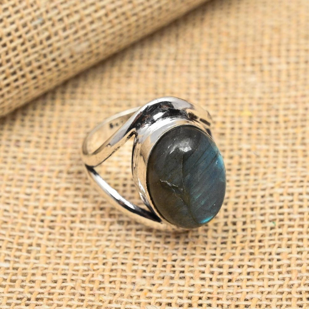 (blue, 7) Labradorite Gemstone 925 Sterling Silver Handmade Jewelry For Wedding Gift