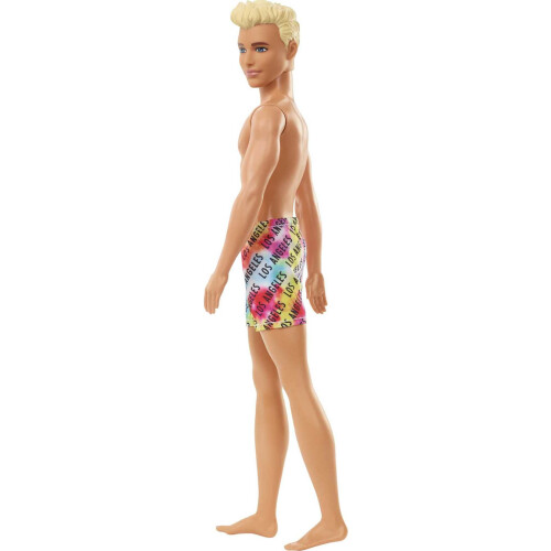 Barbie Κούκλα Barbie Ken στην παραλία με ξανθά μαλλιά και πολύχρωμα μαγιό Los Angeles 2