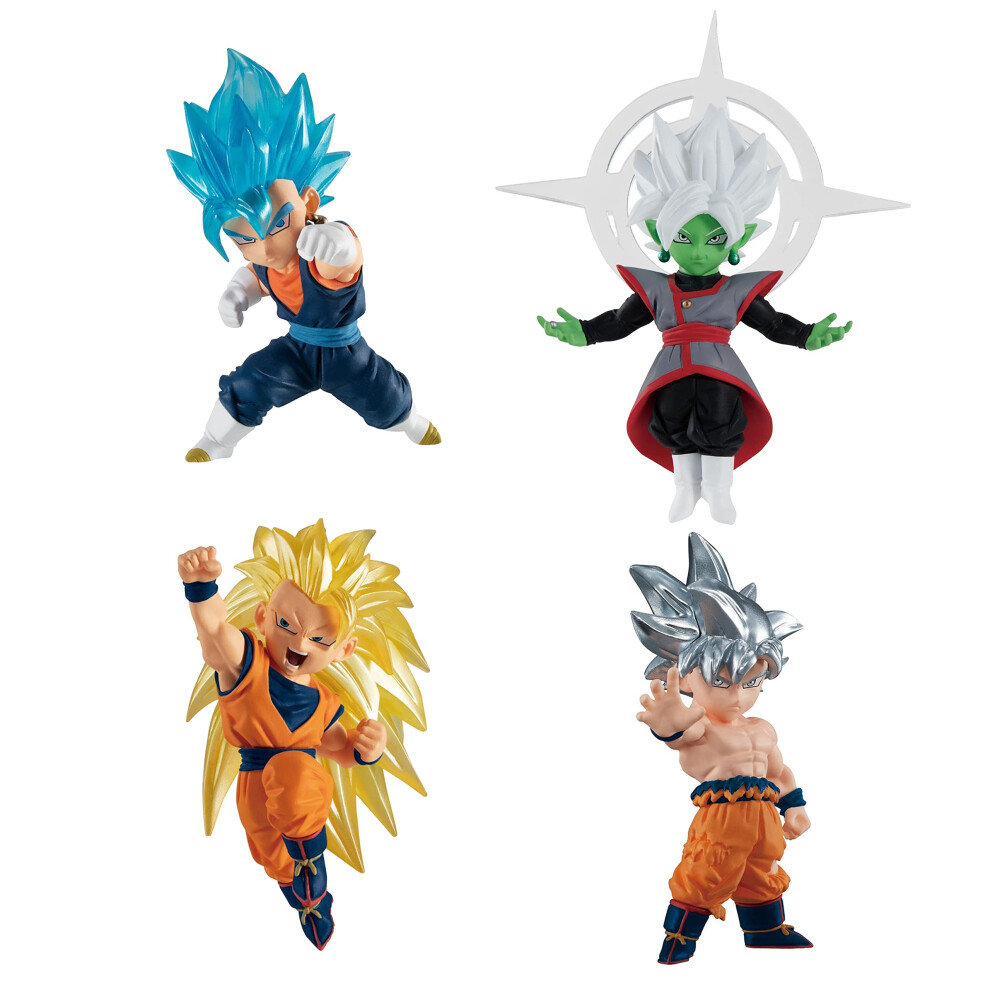Coffret de figurines Dragon Ball Super Adverge 2" 4 - Vegetto, Zamasu, Super Saiyan 3 Goku, Ultra Instinct Goku, (86611)