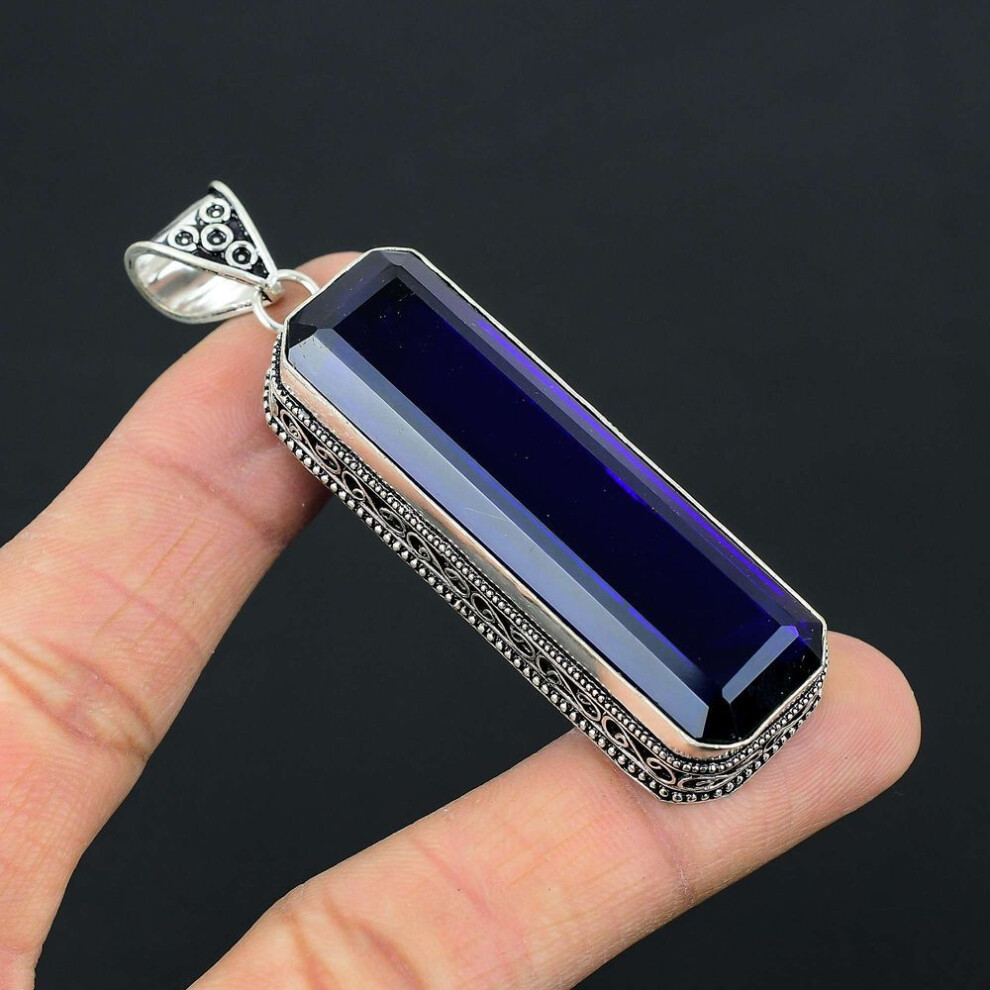 Tanzanite Gemstone Pendant Solid 925 Sterling Silver Pendant Jewelry Gift For Unisex Lg-068