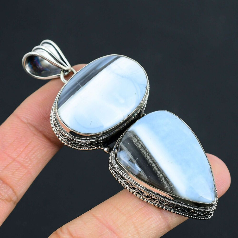 Owyhee Opal Gemstone Pendant Solid 925 Sterling Silver Pendant Jewelry Gift For Unisex
