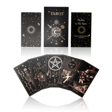 Juego de barajas de tarot WJPC en l mina de oro rosa con gu a y caja de regalo para principiantes y expertos. Cartas de adivinaci n para barajas