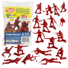 Timmee Plastic Army Men - Red 48pc Toy Soldier Figures - Feito nos EUA