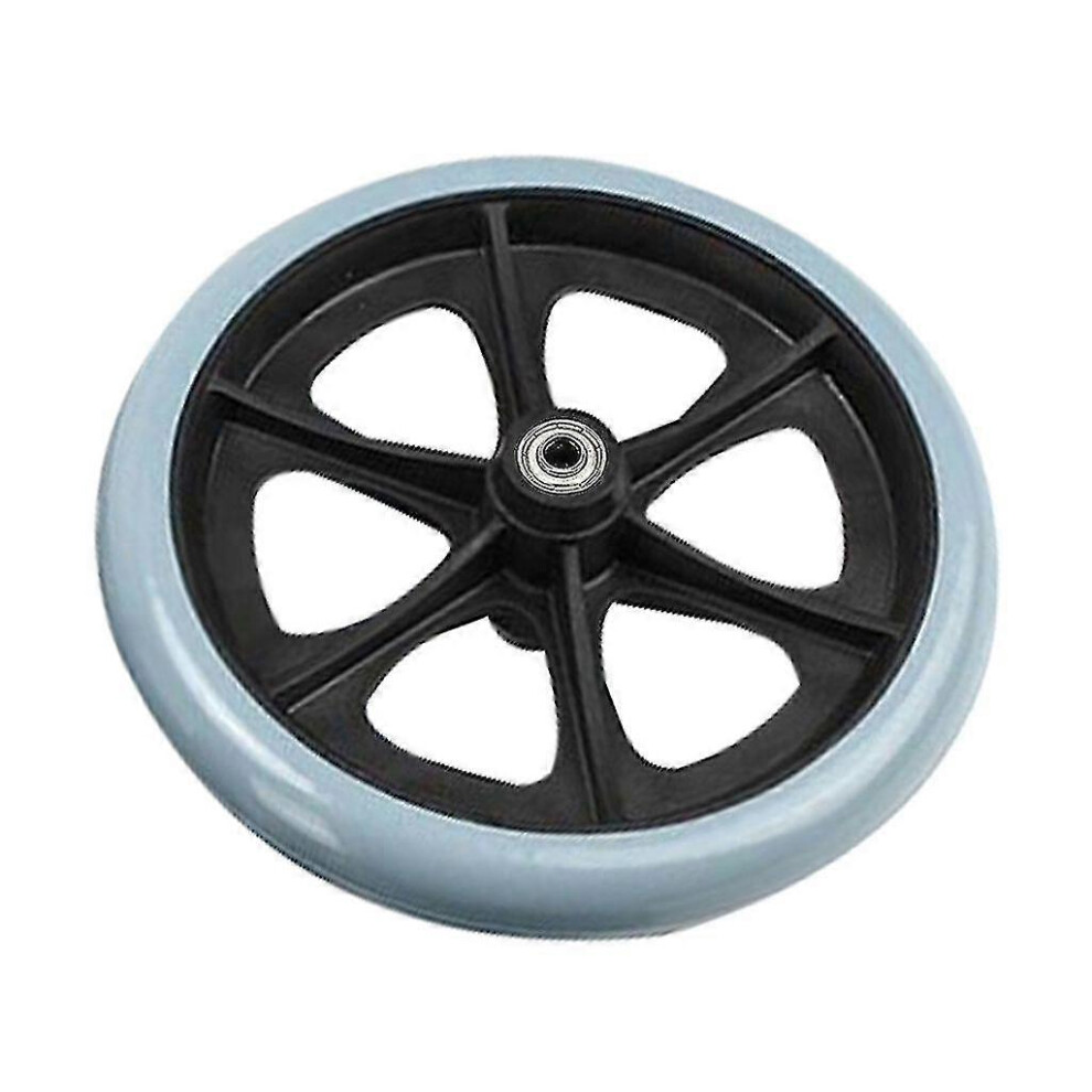 Gray (8 Inch, ) 6/8 Inch Heavy Duty Wheelchair Front Castor Wheels Flexible Solid Tire Wheel
