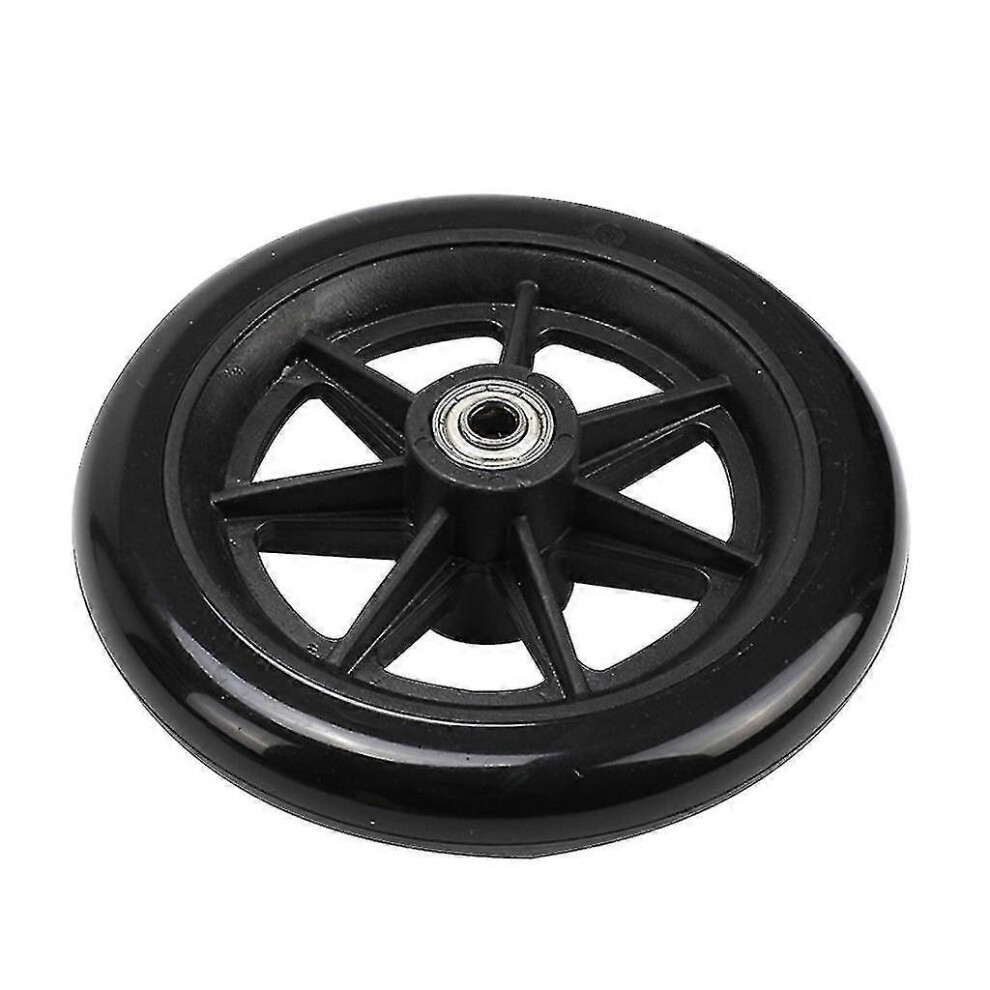 Black (6 Inch, ) 6/8 Inch Heavy Duty Wheelchair Front Castor Wheels Flexible Solid Tire Wheel