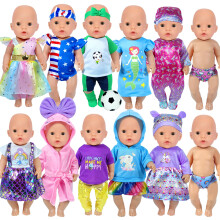 10 sæt 14-16-tommer-baby-doll-tøj-outfits kjole pandebånd tilbehør kompatibelt med 43 cm nyfødt-baby-doll 15-tommer-baby-doll 18-tommer dukke