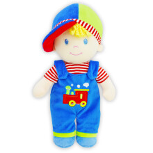 June Garden 14"" Soft Dolly Ben  Gefllte weiche Babypuppe fr die Geburt und lter  blaues Outfit