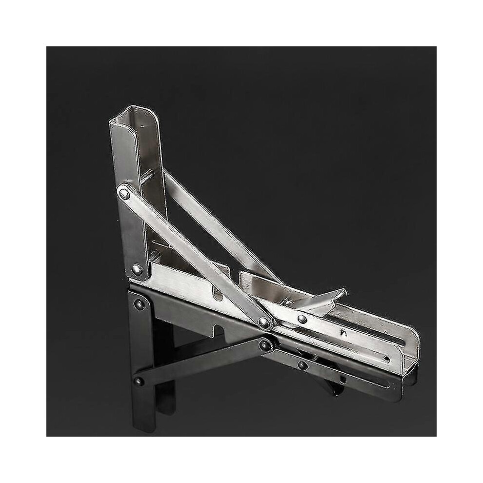(8 Inches) 2Pcs Stainless Steel Folding Stand Table Bracket Shelf Bench 200Kg Load Heavy 5014561999074