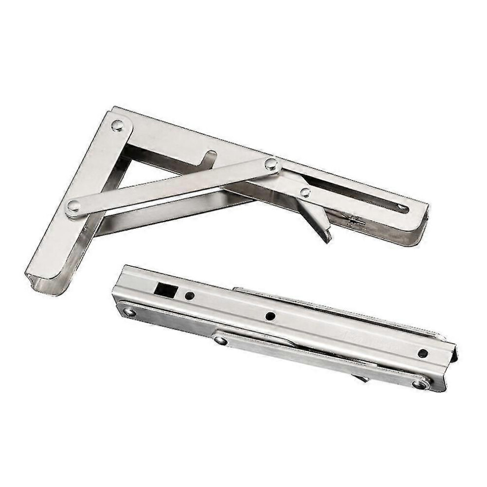 (14 Inches) 2Pcs Stainless Steel Folding Stand Table Bracket Shelf Bench 200Kg Load Heavy 5014561999081