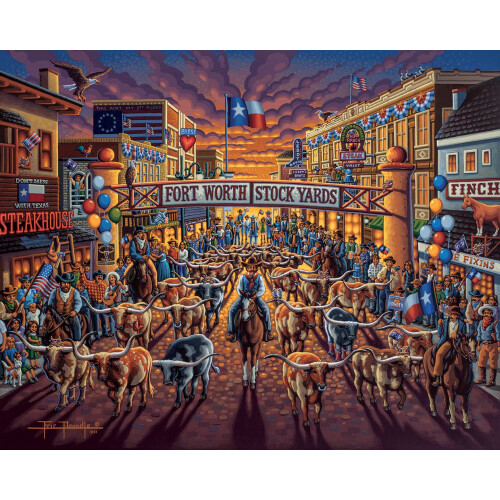 Dowdle-Puzzle  Fort Worth Stockyards  500 Teile 1