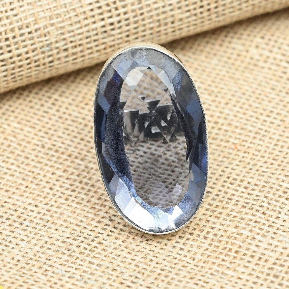(purple, 11.5) Attractive Faceted Iolite Gemstone 925 Sterling Silver Handmade Ring Women Jewelry