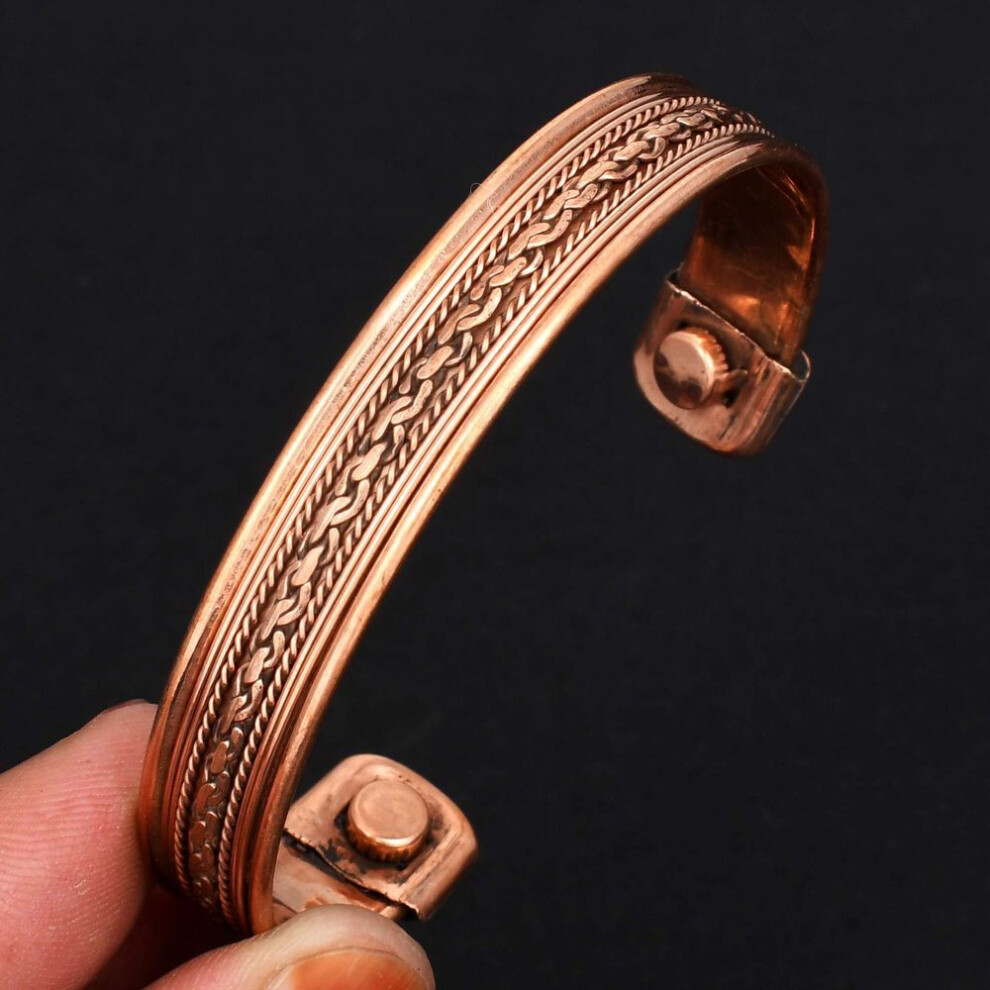 Pure Copper Twisted Wire Bangle Bracelet, Copper Adjustable Bangle, Handmade Copper Jewelry Gift for Men & Women
