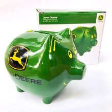 Hucha de ahorros con licencia oficial John Deere Green Pig 6921 (tama o mediano)