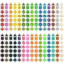 30 Sæt DND-dobbeltfarver Polyhedron terning sæt til fangehuller og drager D&D RPG MTG Table Games D4 D6 D8 D10 D% D12 D20 30 Farver Terninger (21