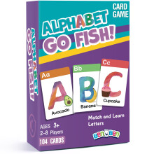 BenBen Alphabet Go Fish Kartenspiel für Kinder, 104 Karten, Übergroße ABC Lernkarten, Gedächtnisspiele, 2-8 Spieler, ab 3 Jahren, Ostern