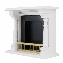 Dollhouse dekoration tilbehør 1:12 dukkehus pejs uden brand dukkehouse miniatyr møbler værelse træ vintage sort guld pejs mini møbler til juleduk