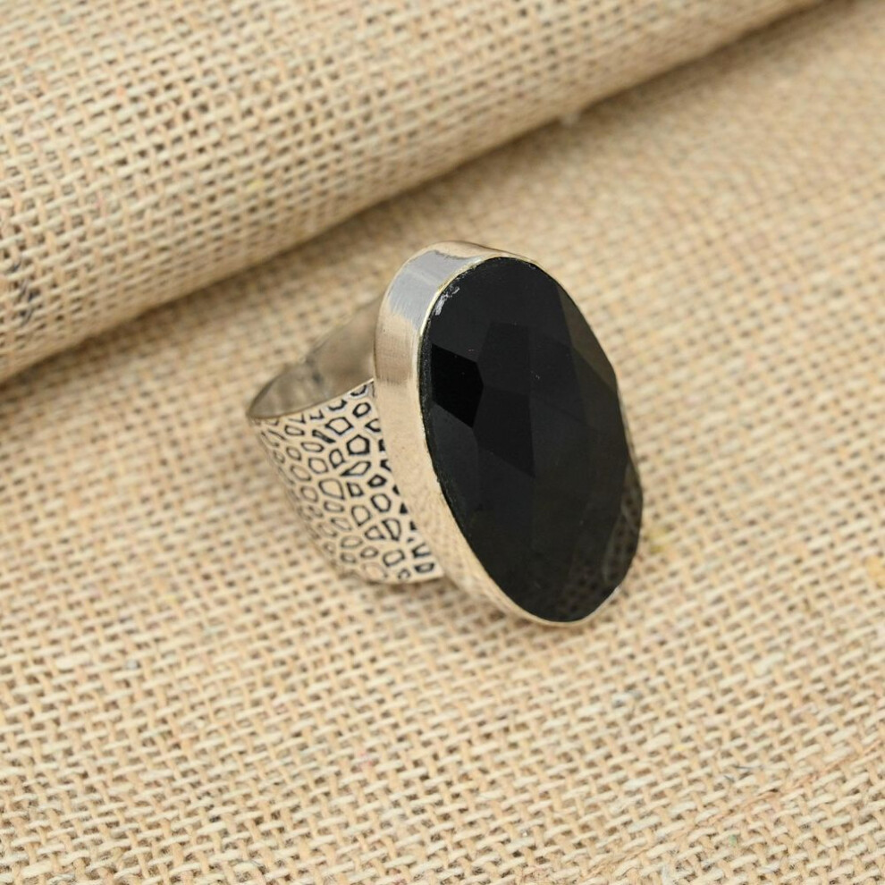 (black, 10) Black Spinel Jewelry 925 Sterling Silver Handmade Gemstone Ring Dainty Gift For Her